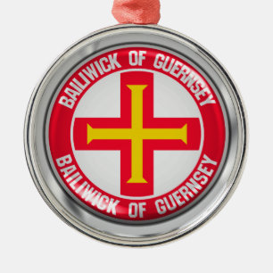 Ornamento De Metal Emblema Circular de Guernsey