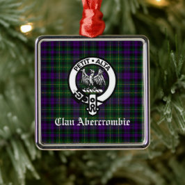 Ornamento De Metal Emblema da Crista e Tartan do Clã Abercrombie