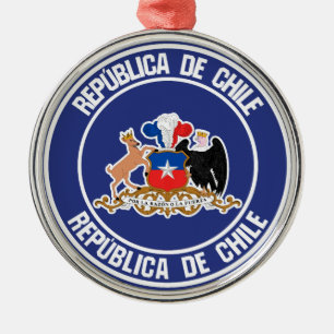 Ornamento De Metal Emblema Redondo Chile