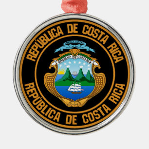 Ornamento De Metal Emblema Redondo da Costa Rica