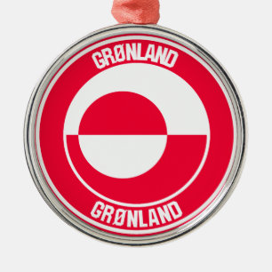 Ornamento De Metal Emblema Redondo da Gronelândia