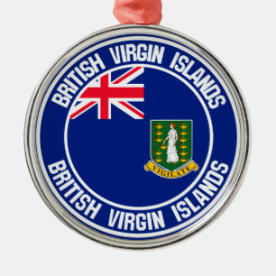 Ornamento De Metal Emblema redondo de British Virgin Islands