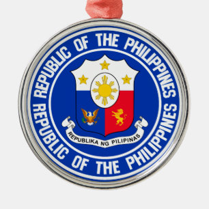 Ornamento De Metal Emblema redondo de Filipinas