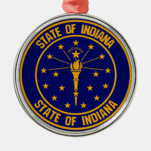 Ornamento De Metal Emblema redondo de Indiana