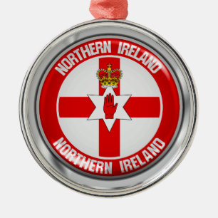 Ornamento De Metal Emblema redondo de Irlanda do Norte