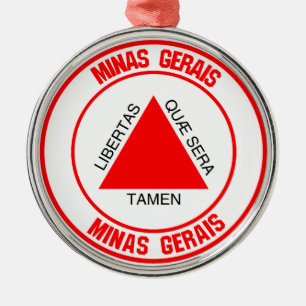 Ornamento De Metal Emblema Redondo de Minas Gerais