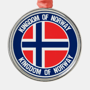 Ornamento De Metal Emblema redondo de Noruega