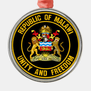 Ornamento De Metal Emblema redondo do Malawi