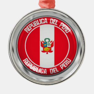 Ornamento De Metal Emblema Redondo do Peru