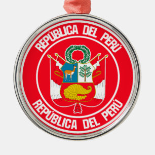 Ornamento De Metal Emblema Redondo do Peru