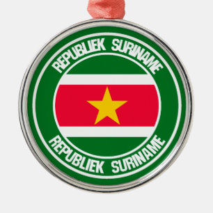 Ornamento De Metal Emblema Redondo do Suriname