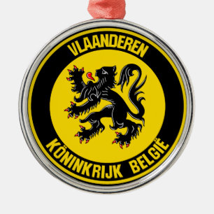 Ornamento De Metal Emblema Redondo Vlaanderen
