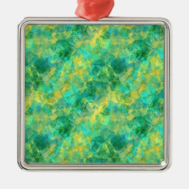 Ornamento De Metal Emerald Green Crumpled Texture (Frente)