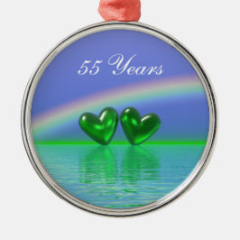 Ornamento De Metal Emerald Hearts, 55 anos