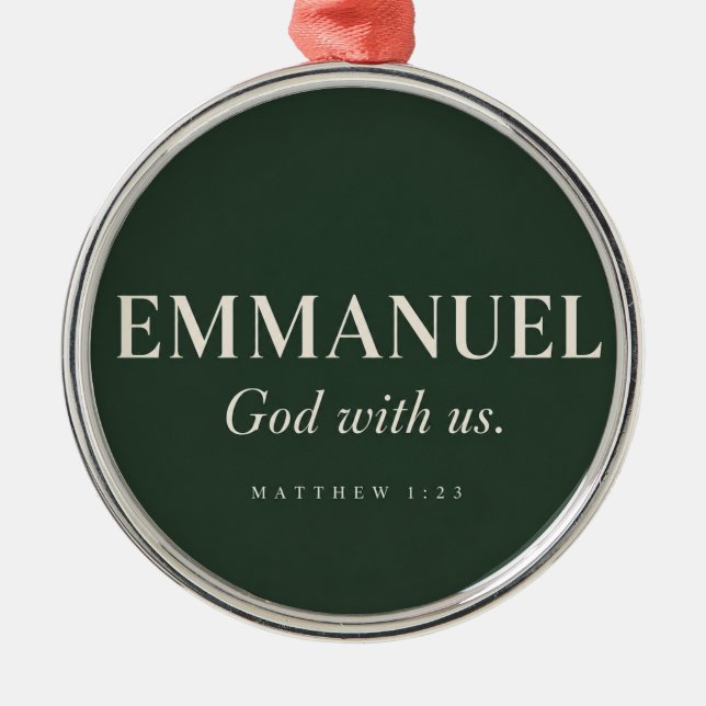 Ornamento De Metal EMMANUEL | Mateus 1:23 | Natal  (Frente)