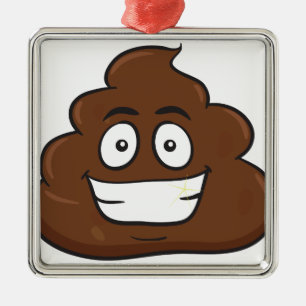 Ornamento De Metal emoji de cocô engraçado