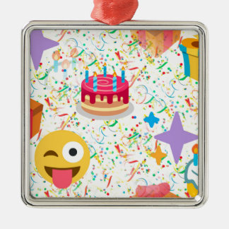Ornamento De Metal emoji de feliz aniversário