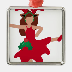 Ornamento De Metal emoji do dançarino do flamenco do xmas