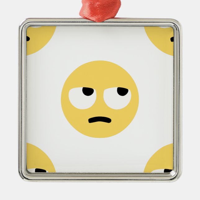 Ornamento De Metal emoji eye roll (Frente)