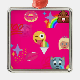 Ornamento De Metal emoji rosa quente