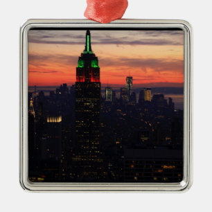 Ornamento De Metal Empire State Building - o Natal colore o por do