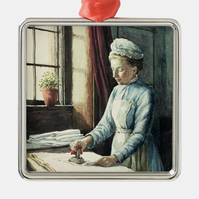 Ornamento De Metal Empregada doméstica da lavanderia, c.1880 (Frente)