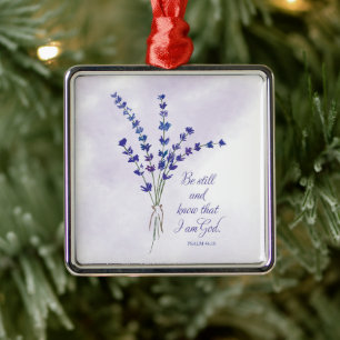 Ornamento De Metal Encorajamento Cristão Lavanda com Escritura 