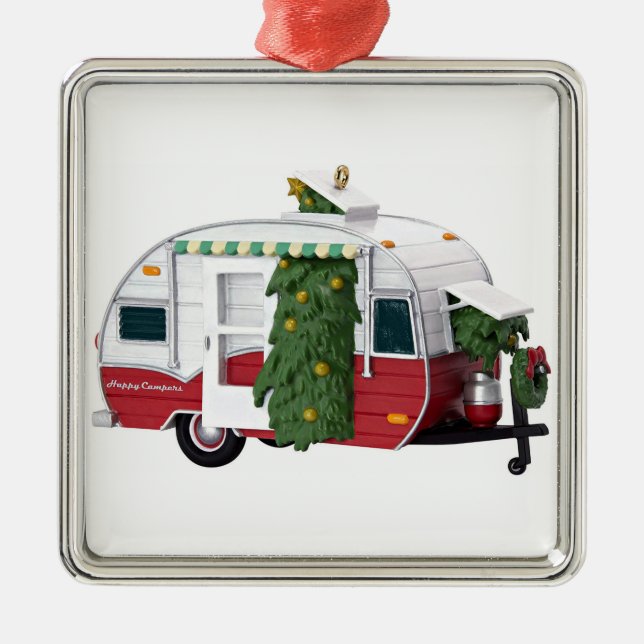 ORNAMENTO DE METAL "ENFEITES DE NATAL DE CAMPER** FELIZ (Frente)