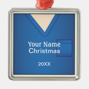 Ornamento De Metal Enfermeira Doutor Escrupula Natal Prêmio Azul 2