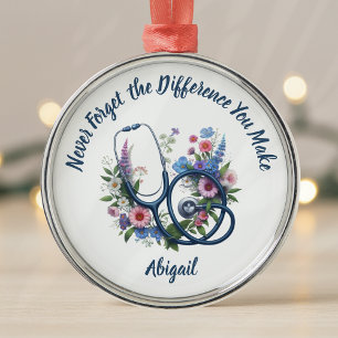 Ornamento De Metal Enfermeira Personalizada Nunca Esqueça a Diferença