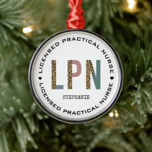 Ornamento De Metal Enfermeiro prático licenciado de LPN personalizad
