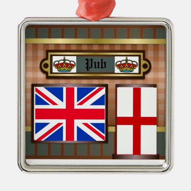 Ornamento De Metal England Decoration London Pub Ornament (Frente)
