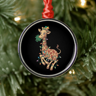 Ornamento De Metal Engraçado Árvore de Natal Girafa Sobrevivente Dand