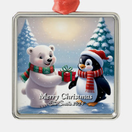 Ornamento De Metal Engraçado, Bonito, Foto da Família ModernaOrnament