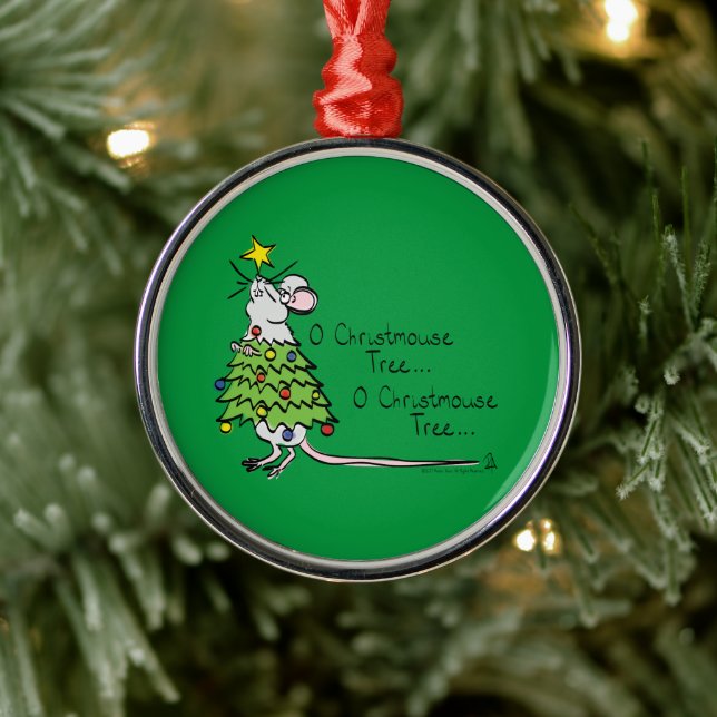 Ornamento De Metal Engraçado Cartografia de Árvore de Mouse Bonito de (Árvore)