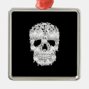 Ornamento De Metal Engraçado Caveira Homens Mulheres Roupa do Cachorr