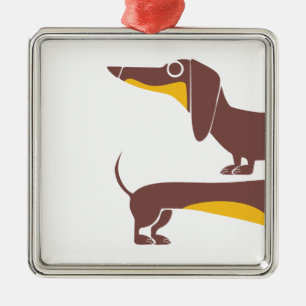 Ornamento De Metal Engraçado e fofo dachshund para os pais de cães lo