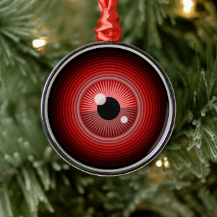 Ornamento De Metal Engraçado Red Black Mau Devil Eye Magia Art