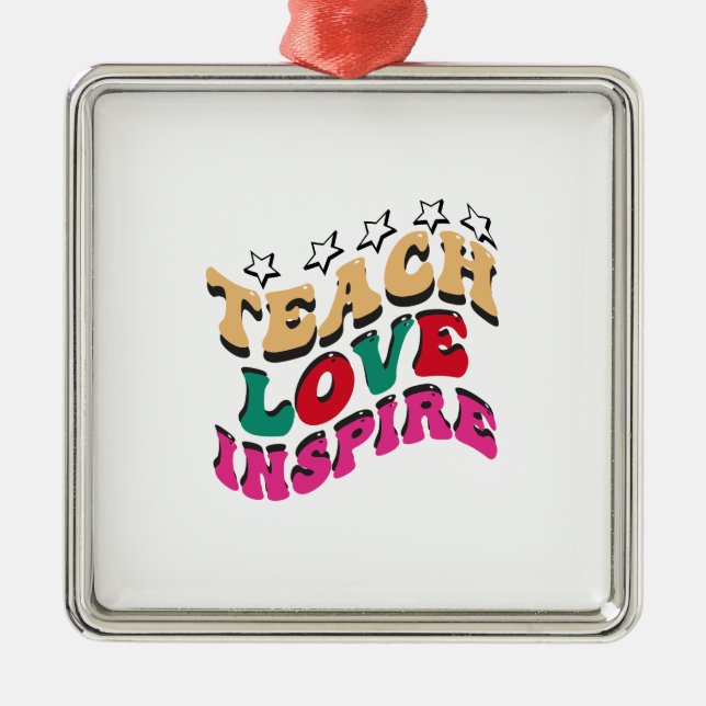 Ornamento De Metal Ensinar Amor (Frente)