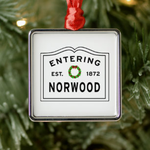 Ornamento De Metal Entrando no Norwood Massachusetts Metal Ornament