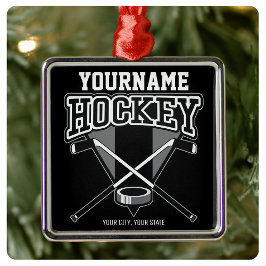 Ornamento De Metal Equipe de Coletor de Hóquei em NOME Personalizado