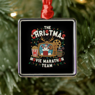 Ornamento De Metal Equipe de Férias para Maratona de Filmes Engraçado