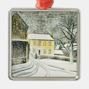 Ornamento De Metal Eric Ravilious - Estrada Hallstead na Neve,