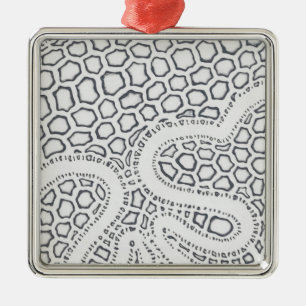 Ornamento De Metal Escala de Cobra preto e branco