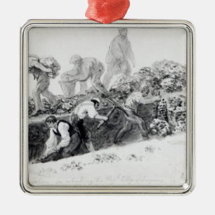 Ornamento De Metal Escavando um furo para as fundações