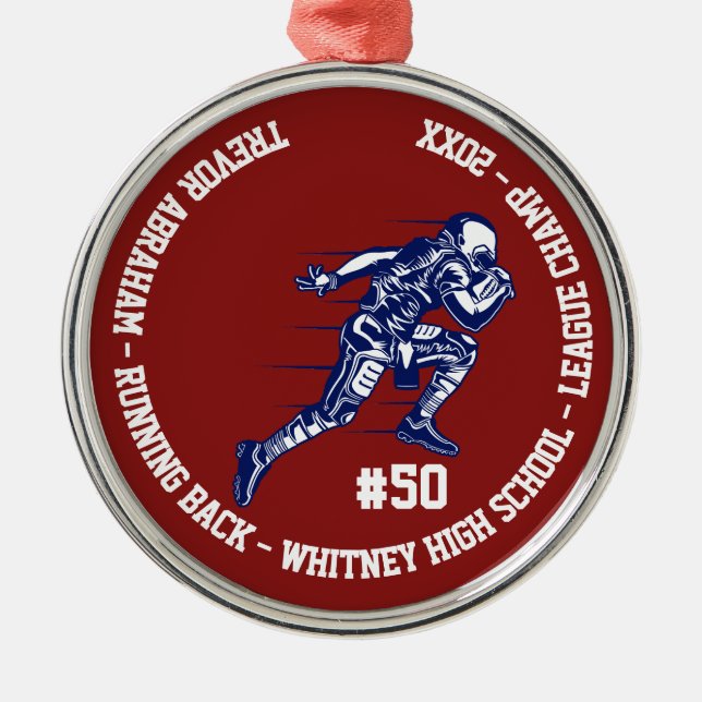 Ornamento De Metal Escola da Equipe Monograma Campeã do Jogador de Fu (Frente)