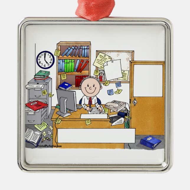 Ornamento De Metal Escritório - Mensagem, Homem (Frente)