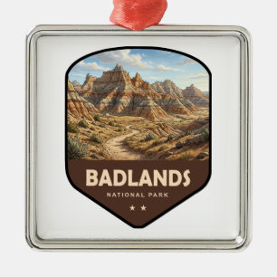 Ornamento De Metal Escudo do Parque Nacional Badlands