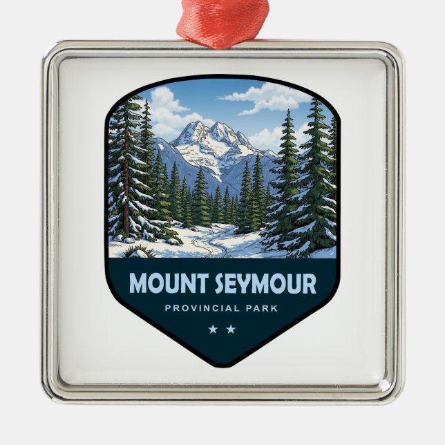 Ornamento De Metal Escudo do Parque Provincial Mount Seymour (Frente)