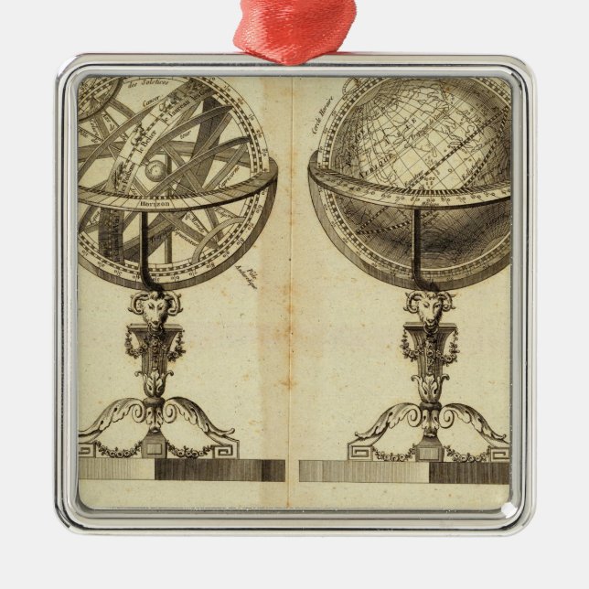 Ornamento De Metal Esferas do globo (Frente)